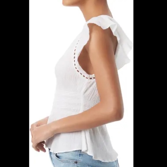 SAM EDELMAN LADIES SHORT SLEEVE NYRA FLORAL FLUTTER PEPLUM TOP SIZE MEDIUM NWT - Picture 3 of 5